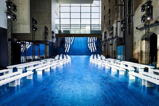 Blue flooring for event
